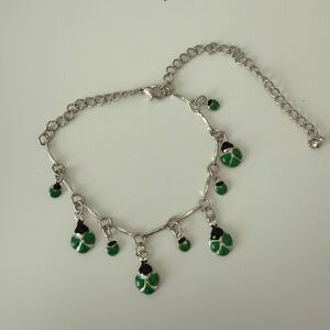Green and Silver Charm Anklet